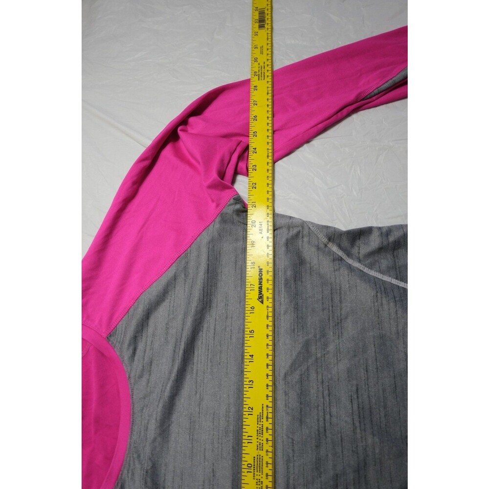 RBX Women's XL Performance Activewear Top Long Sleeve Pink Gray Raglan Wicking - Picture 6 of 7